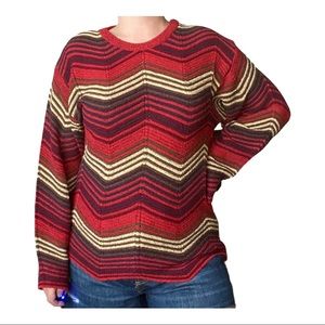 Crewneck chevron hem sweater, Estimated size M